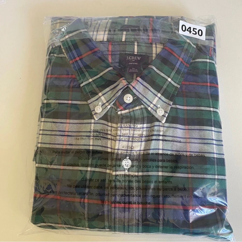 J. Crew Oxford Plaid Button Down Shirt